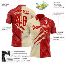 Laden Sie das Bild in den Galerie-Viewer, Custom Graffiti Pattern Red-Cream 3D Scratch Performance Polo Shirt