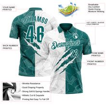 Load image into Gallery viewer, Custom Graffiti Pattern Teal-White 3D Scratch Performance Polo Shirt