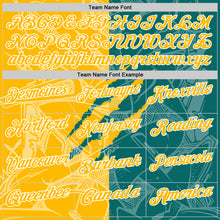 Load image into Gallery viewer, Custom Graffiti Pattern Gold Teal-White 3D Scratch Performance Polo Shirt