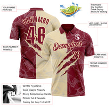 Laden Sie das Bild in den Galerie-Viewer, Custom Graffiti Pattern Crimson-Cream 3D Scratch Performance Polo Shirt