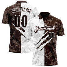 Laden Sie das Bild in den Galerie-Viewer, Custom Graffiti Pattern Brown-White 3D Scratch Performance Polo Shirt