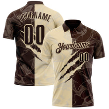Laden Sie das Bild in den Galerie-Viewer, Custom Graffiti Pattern Brown-Cream 3D Scratch Performance Polo Shirt