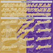 Laden Sie das Bild in den Galerie-Viewer, Custom Graffiti Pattern Old Gold Purple-White 3D Scratch Performance Polo Shirt