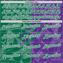 Laden Sie das Bild in den Galerie-Viewer, Custom Graffiti Pattern Kelly Green Purple-White 3D Scratch Performance Polo Shirt