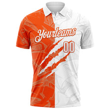 Laden Sie das Bild in den Galerie-Viewer, Custom Graffiti Pattern White-Orange 3D Scratch Performance Polo Shirt