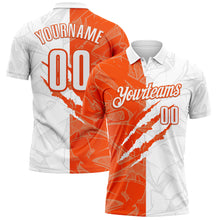 Laden Sie das Bild in den Galerie-Viewer, Custom Graffiti Pattern White-Orange 3D Scratch Performance Polo Shirt