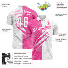 Laden Sie das Bild in den Galerie-Viewer, Custom Graffiti Pattern White-Pink 3D Scratch Performance Polo Shirt
