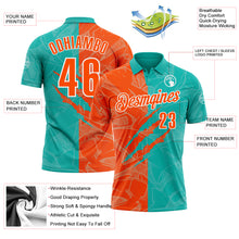 Laden Sie das Bild in den Galerie-Viewer, Custom Graffiti Pattern Orange Aqua-White 3D Scratch Performance Polo Shirt