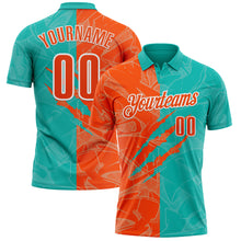 Laden Sie das Bild in den Galerie-Viewer, Custom Graffiti Pattern Orange Aqua-White 3D Scratch Performance Polo Shirt
