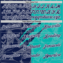 Laden Sie das Bild in den Galerie-Viewer, Custom Graffiti Pattern Navy Aqua-White 3D Scratch Performance Polo Shirt