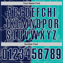 Laden Sie das Bild in den Galerie-Viewer, Custom Graffiti Pattern Navy Aqua-White 3D Scratch Performance Polo Shirt