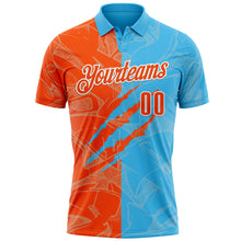 Laden Sie das Bild in den Galerie-Viewer, Custom Graffiti Pattern Orange Sky Blue-White 3D Scratch Performance Polo Shirt