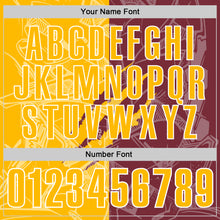 Laden Sie das Bild in den Galerie-Viewer, Custom Graffiti Pattern Gold Burgundy-White 3D Scratch Performance Polo Shirt