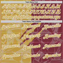 Laden Sie das Bild in den Galerie-Viewer, Custom Graffiti Pattern Old Gold Burgundy-White 3D Scratch Performance Polo Shirt