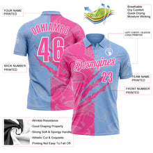 Load image into Gallery viewer, Custom Graffiti Pattern Pink Light Blue-White 3D Scratch Performance Polo Shirt