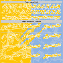 Load image into Gallery viewer, Custom Graffiti Pattern Yellow Light Blue-White 3D Scratch Performance Polo Shirt