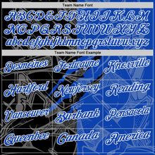 Laden Sie das Bild in den Galerie-Viewer, Custom Graffiti Pattern Thunder Blue Black-White 3D Scratch Performance Polo Shirt