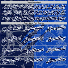 Laden Sie das Bild in den Galerie-Viewer, Custom Graffiti Pattern Navy Thunder Blue-White 3D Scratch Performance Polo Shirt