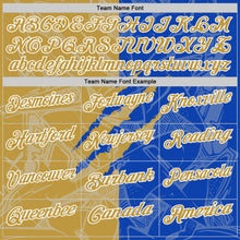 Laden Sie das Bild in den Galerie-Viewer, Custom Graffiti Pattern Old Gold Thunder Blue-White 3D Scratch Performance Polo Shirt