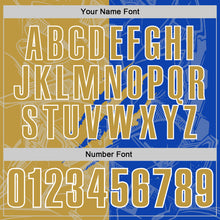 Laden Sie das Bild in den Galerie-Viewer, Custom Graffiti Pattern Old Gold Thunder Blue-White 3D Scratch Performance Polo Shirt