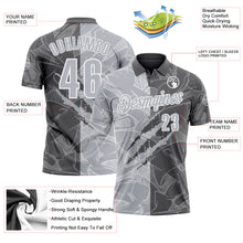Laden Sie das Bild in den Galerie-Viewer, Custom Graffiti Pattern Gray Steel Gray-White 3D Scratch Performance Polo Shirt