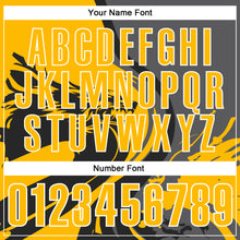 Load image into Gallery viewer, Custom Black Gold Steel Gray-White 3D Pattern Design Animal Wolf And Splash Performance Polo Shirt