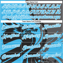 Load image into Gallery viewer, Custom Black Sky Blue Steel Gray-White 3D Pattern Design Animal Wolf And Splash Performance Polo Shirt