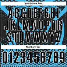 Load image into Gallery viewer, Custom Sky Blue Black-White 3D Pattern Design Star And Geometric Shapes Performance Polo Shirt