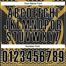 Load image into Gallery viewer, Custom Old Gold Black-White 3D Pattern Design Star And Geometric Shapes Performance Polo Shirt