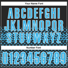 Load image into Gallery viewer, Custom Black Sky Blue-White 3D Pattern Design Star Performance Polo Shirt