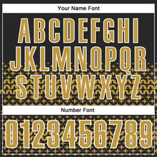 Load image into Gallery viewer, Custom Black Old Gold-White 3D Pattern Design Star Performance Polo Shirt