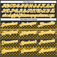 Load image into Gallery viewer, Custom Black Gold-White 3D Pattern Design Star Performance Polo Shirt