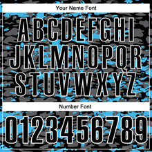 Load image into Gallery viewer, Custom Black Steel Gray Sky Blue-White 3D Pattern Design Splash Performance Polo Shirt