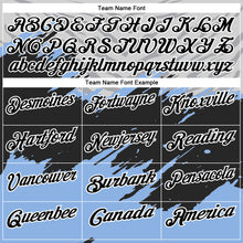 Load image into Gallery viewer, Custom Light Blue Black Gray-White 3D Pattern Design Splash Performance Polo Shirt