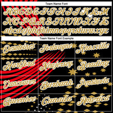 Load image into Gallery viewer, Custom Black Old Gold Fire Red-White 3D Pattern Design Star And Geometric Shapes Performance Polo Shirt