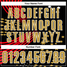 Load image into Gallery viewer, Custom Black Old Gold Fire Red-White 3D Pattern Design Star And Geometric Shapes Performance Polo Shirt