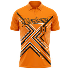 Загрузить изображение в средство просмотра галереи, Custom Bay Orange Black-White 3D Pattern Design Geometric Shapes Performance Polo Shirt
