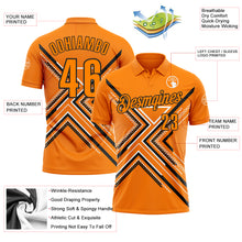 Загрузить изображение в средство просмотра галереи, Custom Bay Orange Black-White 3D Pattern Design Geometric Shapes Performance Polo Shirt