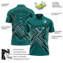 Загрузить изображение в средство просмотра галереи, Custom Teal Black-White 3D Pattern Design Geometric Shapes Performance Polo Shirt