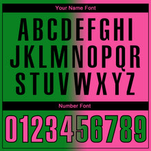 Load image into Gallery viewer, Custom Grass Green Pink-Black 3D Gradient Fashion Performance Polo Shirt