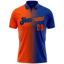 Charger l'image dans la galerie, Custom Royal Orange-Black 3D Gradient Fashion Performance Polo Shirt