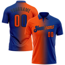 Charger l'image dans la galerie, Custom Royal Orange-Black 3D Gradient Fashion Performance Polo Shirt