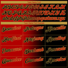 Load image into Gallery viewer, Custom Black Red-Old Gold 3D Gradient Fashion Performance Polo Shirt