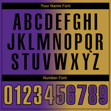 Load image into Gallery viewer, Custom Purple Old Gold-Black 3D Gradient Fashion Performance Polo Shirt