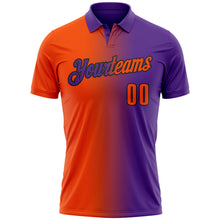 Load image into Gallery viewer, Custom Purple Orange-Black 3D Gradient Fashion Performance Polo Shirt