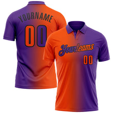 Load image into Gallery viewer, Custom Purple Orange-Black 3D Gradient Fashion Performance Polo Shirt