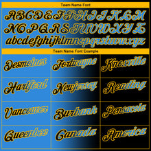 Load image into Gallery viewer, Custom Black Powder Blue-Gold 3D Gradient Fashion Performance Polo Shirt