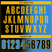 Load image into Gallery viewer, Custom Black Powder Blue-Gold 3D Gradient Fashion Performance Polo Shirt