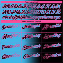 Load image into Gallery viewer, Custom Black Sky Blue-Pink 3D Gradient Fashion Performance Polo Shirt