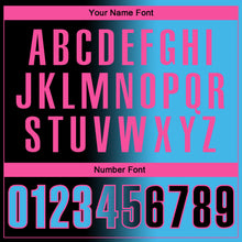 Load image into Gallery viewer, Custom Black Sky Blue-Pink 3D Gradient Fashion Performance Polo Shirt